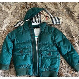 Burberry Kids Green Puffer Jacket